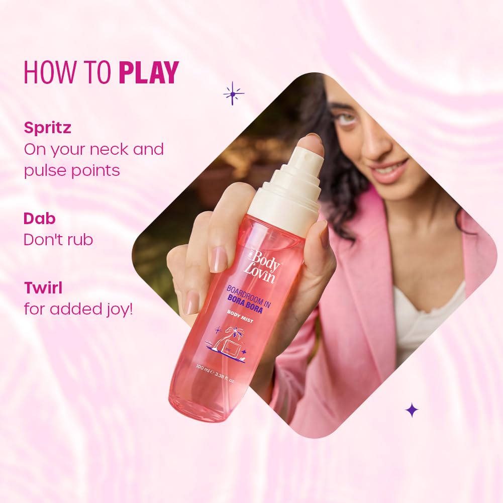 Plum BodyLovin’ Boardroom In Bora Bora Body Mist | Juicy Dragonfruit Meets Sweet Jasmine | Long-Lasting | Sweet Tropical Fragrance | With Notes Of Dragonfruit, Jasmine & Caramel | 100 ml