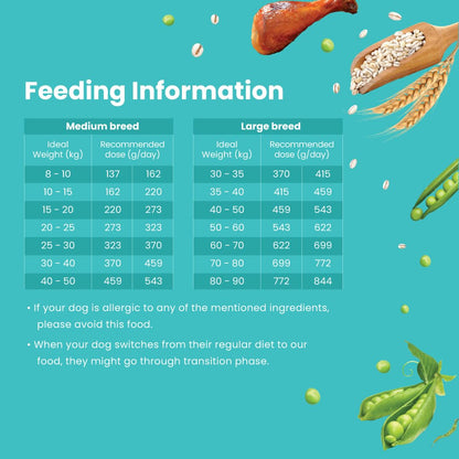 Bark Out Loud Adult Dry Dog Food, Chicken & Ancient Grains | Low Grain Dry Dog Food for Medium & Large Breeds | High Protein Kibbles with Prebiotics, Super Herbs, Antioxidants & Fibre 2 kg | Low Grain, Antioxidants Fibre, Prebiotics & Super Herbs