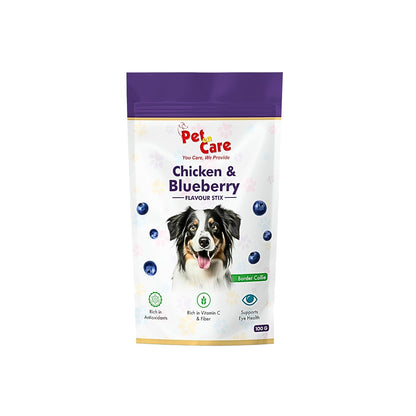 Pet en Care Real Chicken Blue Berry Sticks for Dogs, Natural and Nutritional Treat | High in Proteins | Healthy Snacks for All Breed Dogs