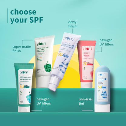 Plum Cica&Hyaluronic Acid Aqua-Light Sunscreen Spf 50 Pa+++|No White Cast,Lightweight,Non-Sticky|Dermat Tested|Protects&Soothes|All Skin Types|Sunscreen For Women&Men|100% Vegan|50 G