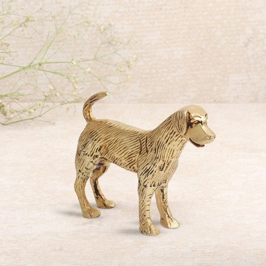 Brass Animal Dog Sculpture Statue Handcrafted Decorative Showpiece Idol for Home, Office Dcor (Size : 7.6cm Height | Weight : 238gm Approxe)