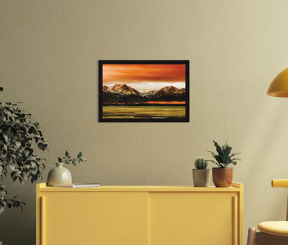 Vastu Mountains Wall Decor Paintings with Frame for Home Decoration, Painting for Living Room - Framed Painting for Wall Decoration, 12.0 X 18.0 inches, Set Of 1