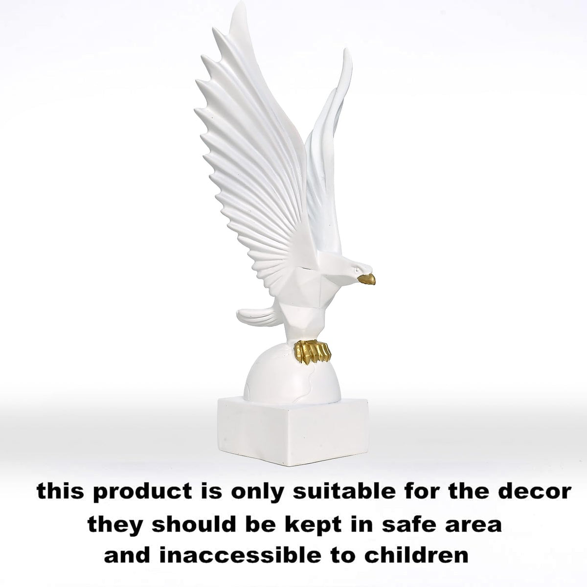 Resin Big Eagle Statue for Home and Office Decor | Aesthetic Showpiece and Decorative Sculpture | 6X6X25 CM