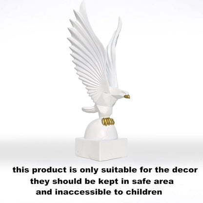 Resin Big Eagle Statue for Home and Office Decor | Aesthetic Showpiece and Decorative Sculpture | 6X6X25 CM