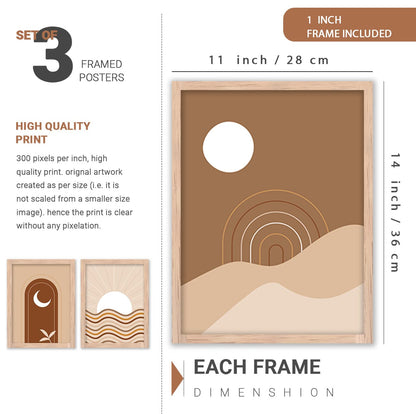 Painting for Wall Decoration - Modern Art Wall Decor Framed Painting for Living Room Bedroom - Framed Wall Posters/Paintings with Frame Set of 3 (Art 10, 10x13 inch)