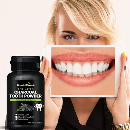 Smartdrops Activated Charcoal Teeth Whitening Powder Suitable For All types Teeth - 80 gm