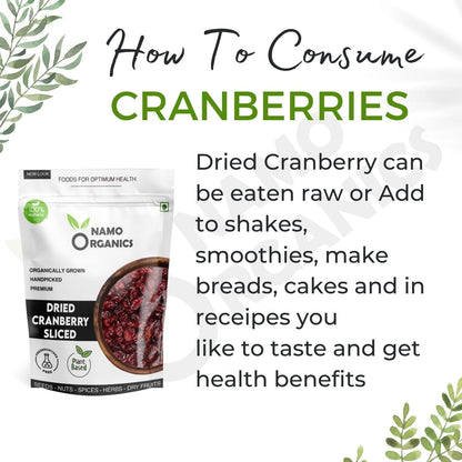 NamoOrganics - Dried Sliced Cranberry - 500 Gm - USA Cranberries dry fruits