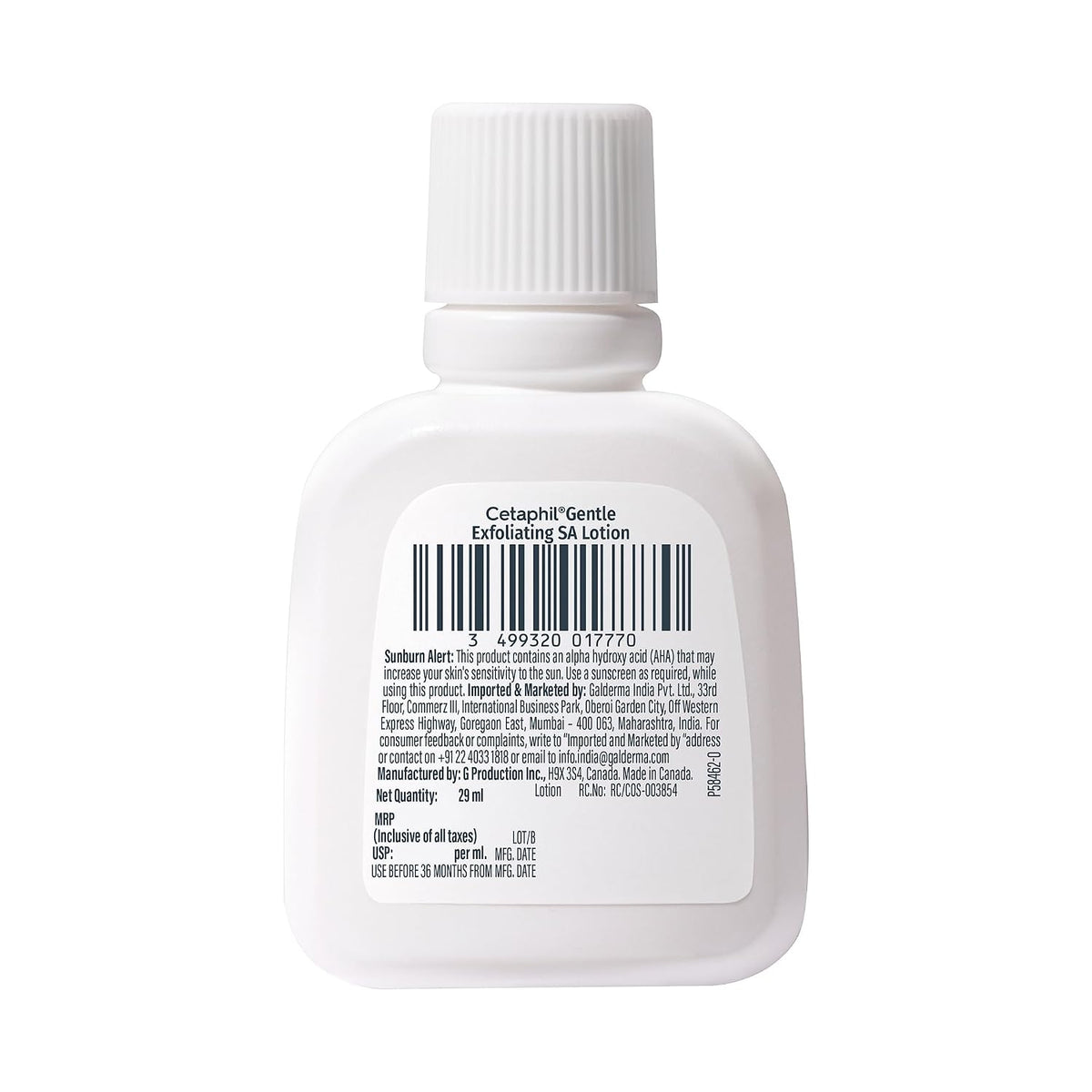 Cetaphil Gentle Exfoliating SA Lotion 29ml | Lightweight Daily Moisturizer with Salicylic Acid, Mandelic Acid & Gluconolactone | 48 Hr Hydration & Gentle Exfoliation | For Sensitive Skin