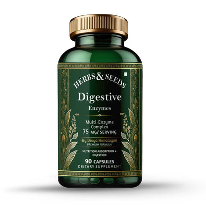 Herbs & Seeds Digestive Enzymes supplement bottle on a white background