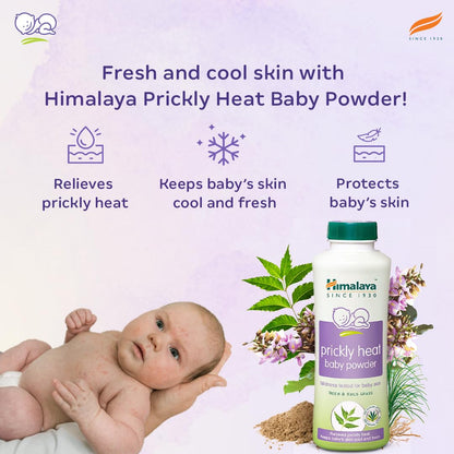 Himalaya Prickly Heat Baby Powder 200g | with Neem, Yashad Bhasma, and Vetiver | Relieves prickly heat | with Neem, Yashad Bhasma, and Vetiver, Relieves prickly heat