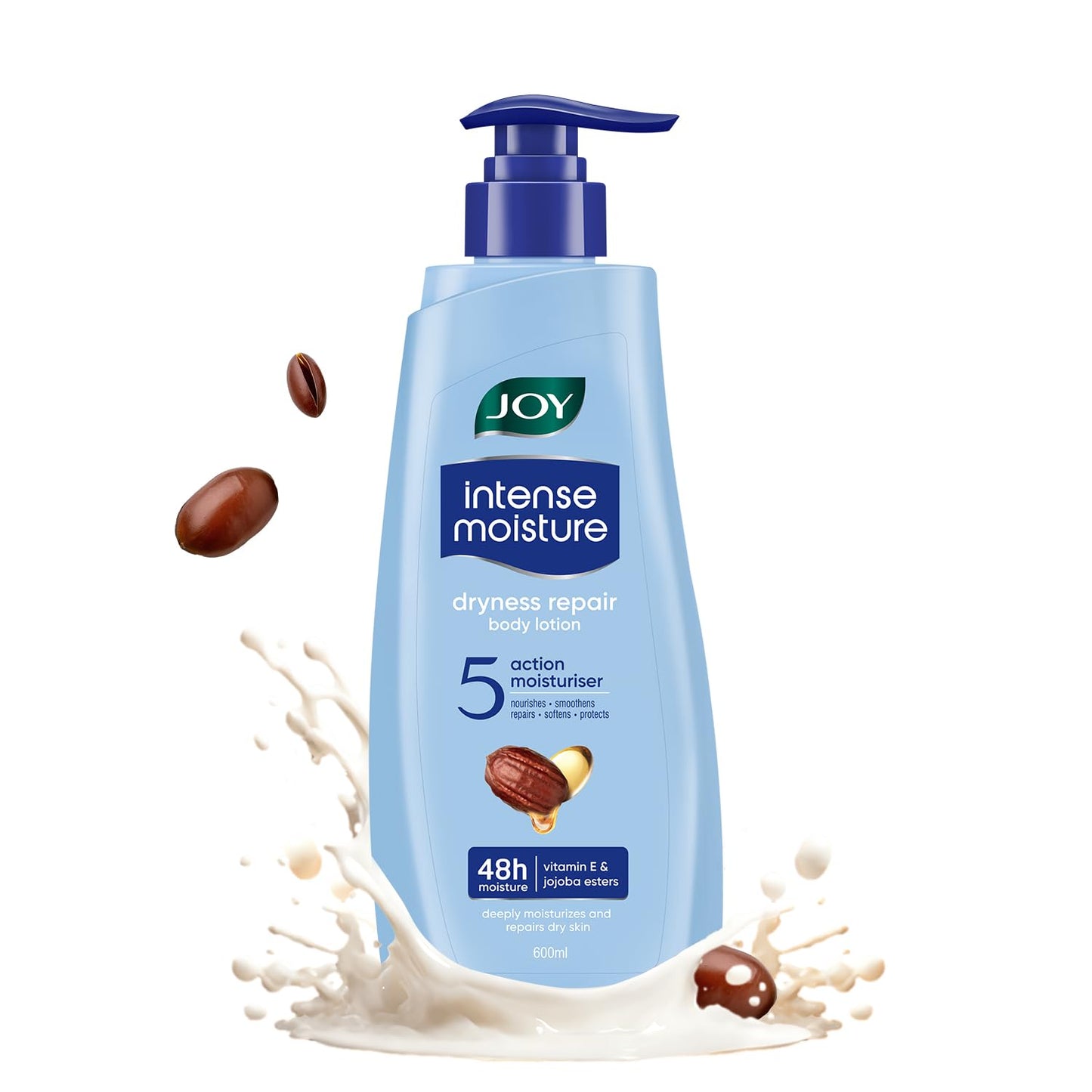 Joy Intense Moisture Winter Body Lotion 600ml | With Shea Butter, Jojoba & Vitamin E | For Normal to Dry Skin | Dryness Repair & 24 Hour Softness | Non Sticky & Non Greasy