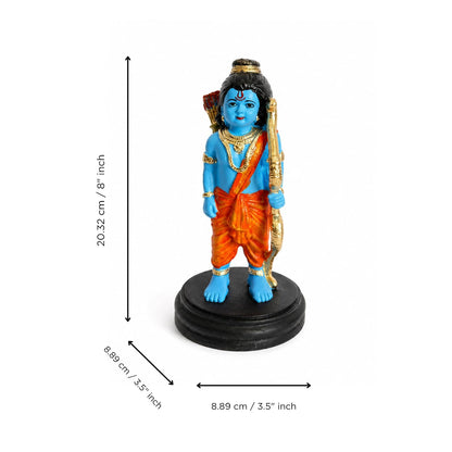 Lord Ram Idol for Car Dashboard Decorative Mini Showpiece for Home Temple Office Desk Spiritual Gift Compact Hindu God Murti for Vastu Dashboard Accessories