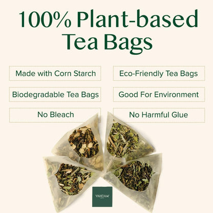 VAHDAM Vedic Kadha Infusion Bags (15 Count) | Caffeine Free, Non-GMO, Gluten-Free | Botanical Tisane – Earthy & Savory | Individually Wrapped Pyramid Bags | Direct from Source