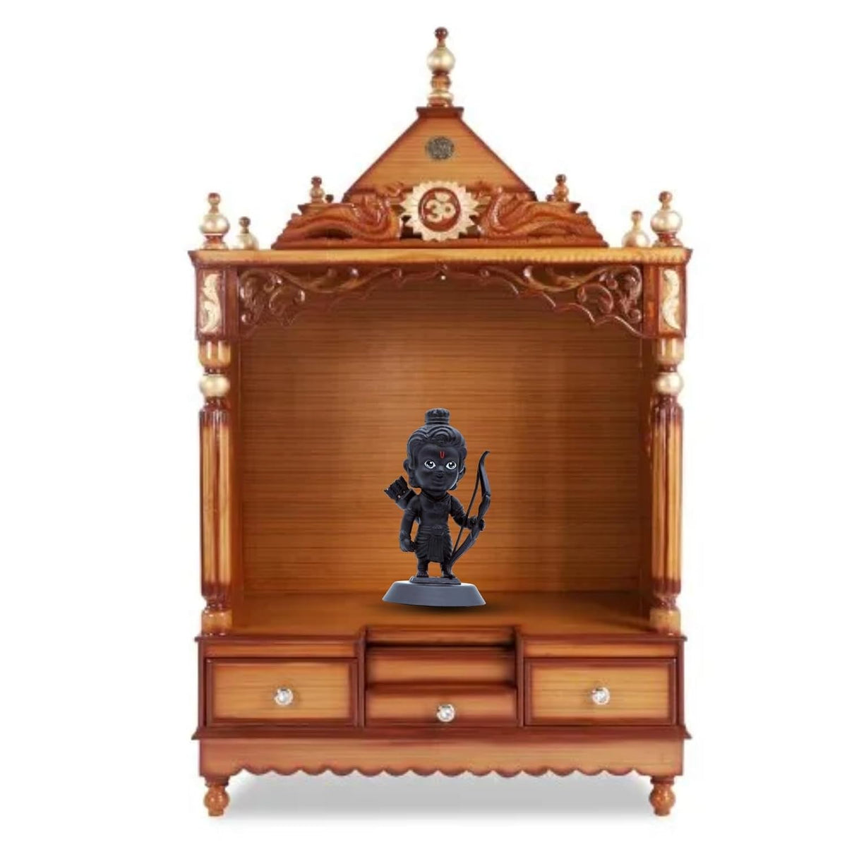 Shri Ram Lalla Figurine Showpiece for Car Dashboard, Home Office | Ram Ji Murti Statue for Hindu Temple, Spiritual Decor | Gift for Devotees