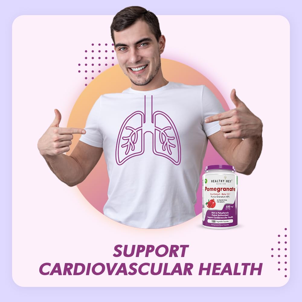 Man wearing a t-shirt with lung design, holding a supplement bottle, on a pastel background.