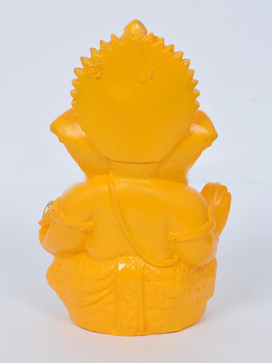 Mustard Yellow Ganesha Idol with Foam Flower – 3.5 Inch Polyresin Ganpati for Car Dashboard, Home Mandir & Office – Vastu Decor Gift for New Car, Griha Pravesh, Prosperity & Good Luck (Yellow)