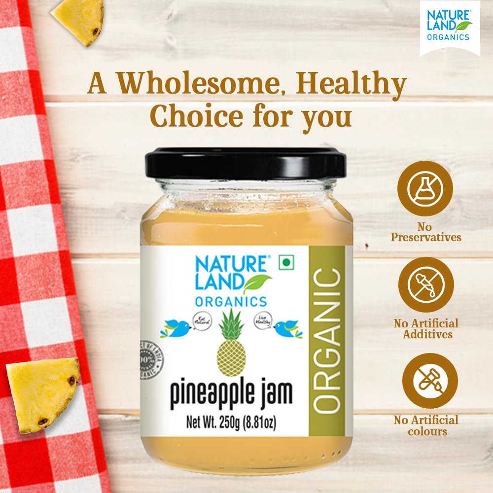 Natureland Organics Pineapple Jam 250gm - Healthy Organic Jams