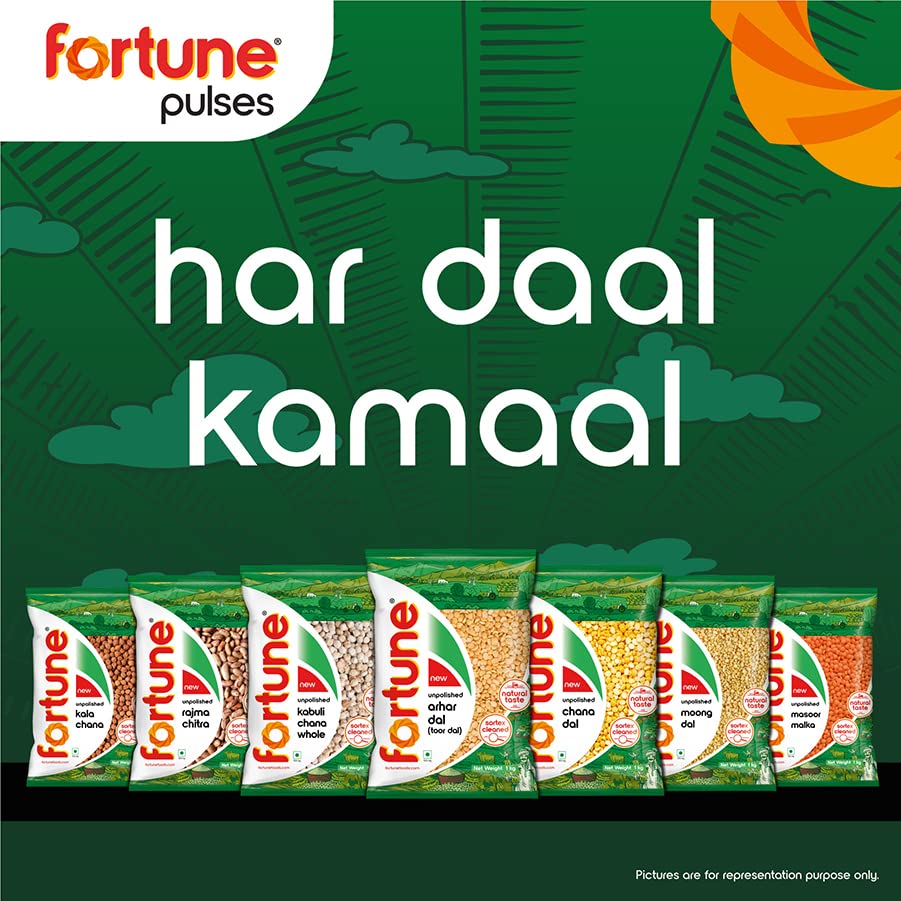 Fortune Arhar Dal (Toor Dal), 500 gm, Unpolished and Sortex cleaned