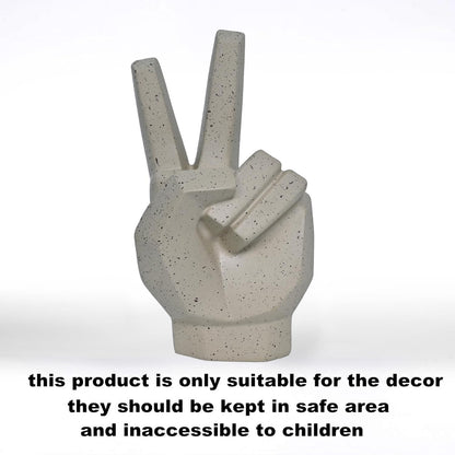 Resin Hand Sign Sculpture Statue Aesthetic Home Decor Items | Showpiece Decorative Sculpture for Office | 22X8 CM