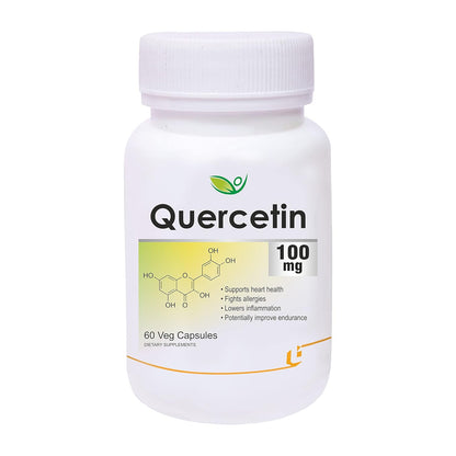 Biotrex Nutraceuticals Quercetin 100mg | Supports Energy, Brain & Heart Health | Antioxidant | Cardiovascular & Respiratory Health – 60 Veg Capsules