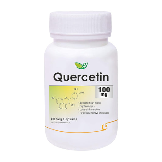 Biotrex Nutraceuticals Quercetin 100mg | Supports Energy, Brain & Heart Health | Antioxidant | Cardiovascular & Respiratory Health – 60 Veg Capsules