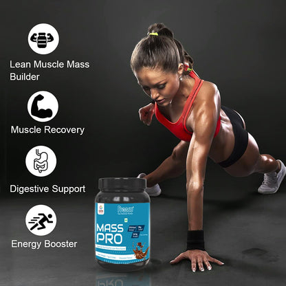 PRO360 Mass Pro (fka Mass Gainer) Protein Powder - Lean Mass Formula with Digestive Enzymes, 34.5g Protein per 2 Servings a day, Chocolate Flavor, 1kg