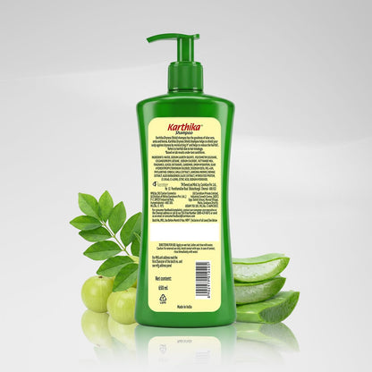Karthika Dryness Shield Shampoo with Amla, Henna & Aloe Vera for Naturally Long & Thick Hair, 650ml