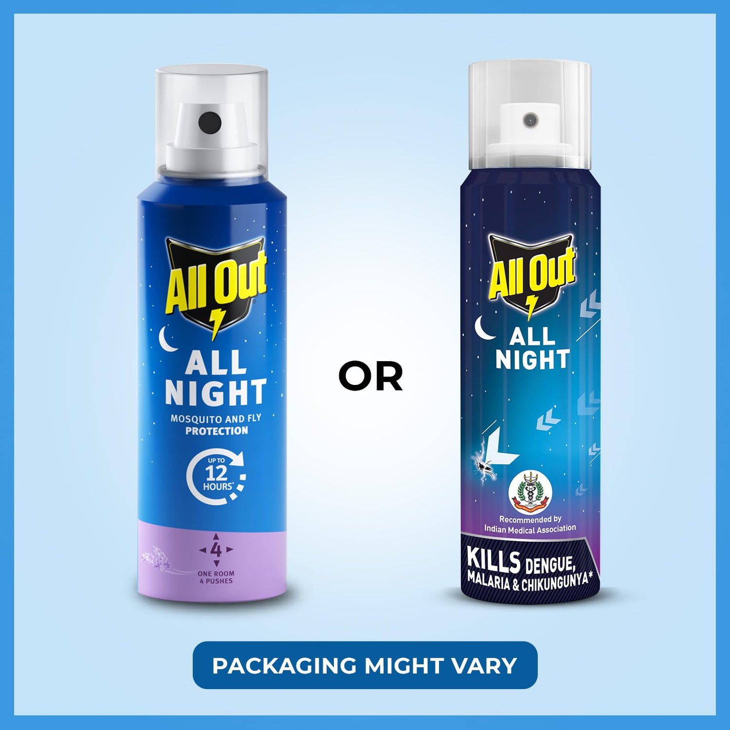 All Out All Night Mosquito And Fly Spray (30Ml, Blue), Pack Of 1