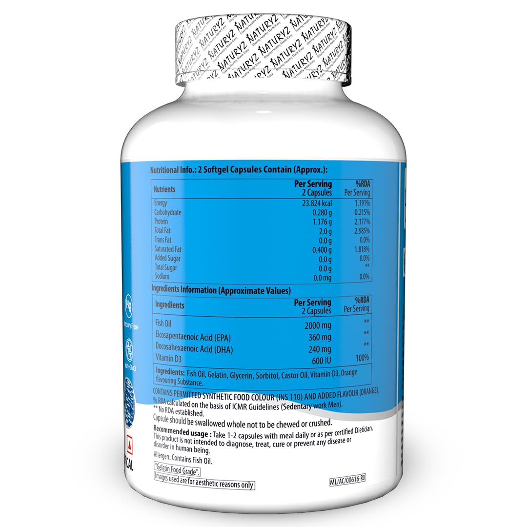Supplement bottle with blue label on a white background