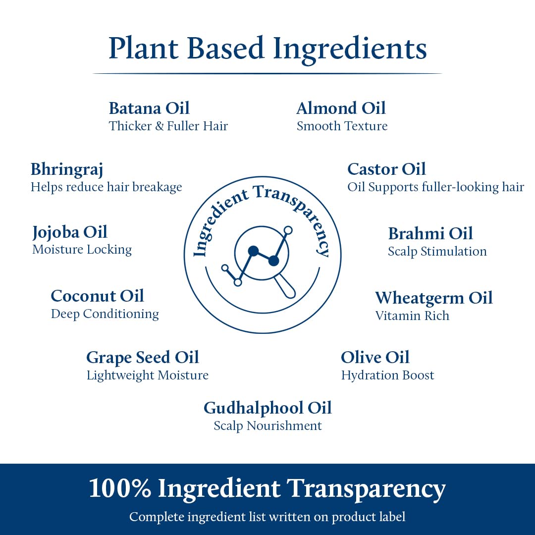 Blue Nectar Raw Batana Oil for Hair Growth Organic | 100% Pure Blend of Batana Hair Oil from Honduras for Thicker & Fuller Appearance (12 Herbs, 100 ml)