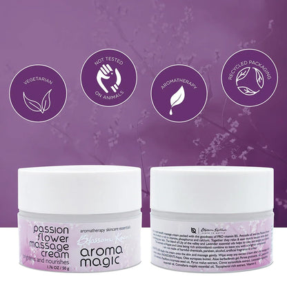 Aroma Magic Passion Flower Massage Cream| with PRO vitamin B5 |Brightens and nourishes the skin |Avocado oil, apple & lime extracts, wild olive butter| All Skin Type ? 200g
