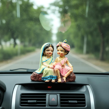 Radha Krishna Resin Idol, Skin, 10 × 6 × 9 cm