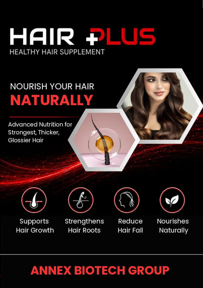 Hair Plus Healthy Hair Supplement Tablets | With Biotin Collagen Peptides Green Tea Extract Grape Seed Extract Amino Acids Vitamins & Minerals | 10 Tablets