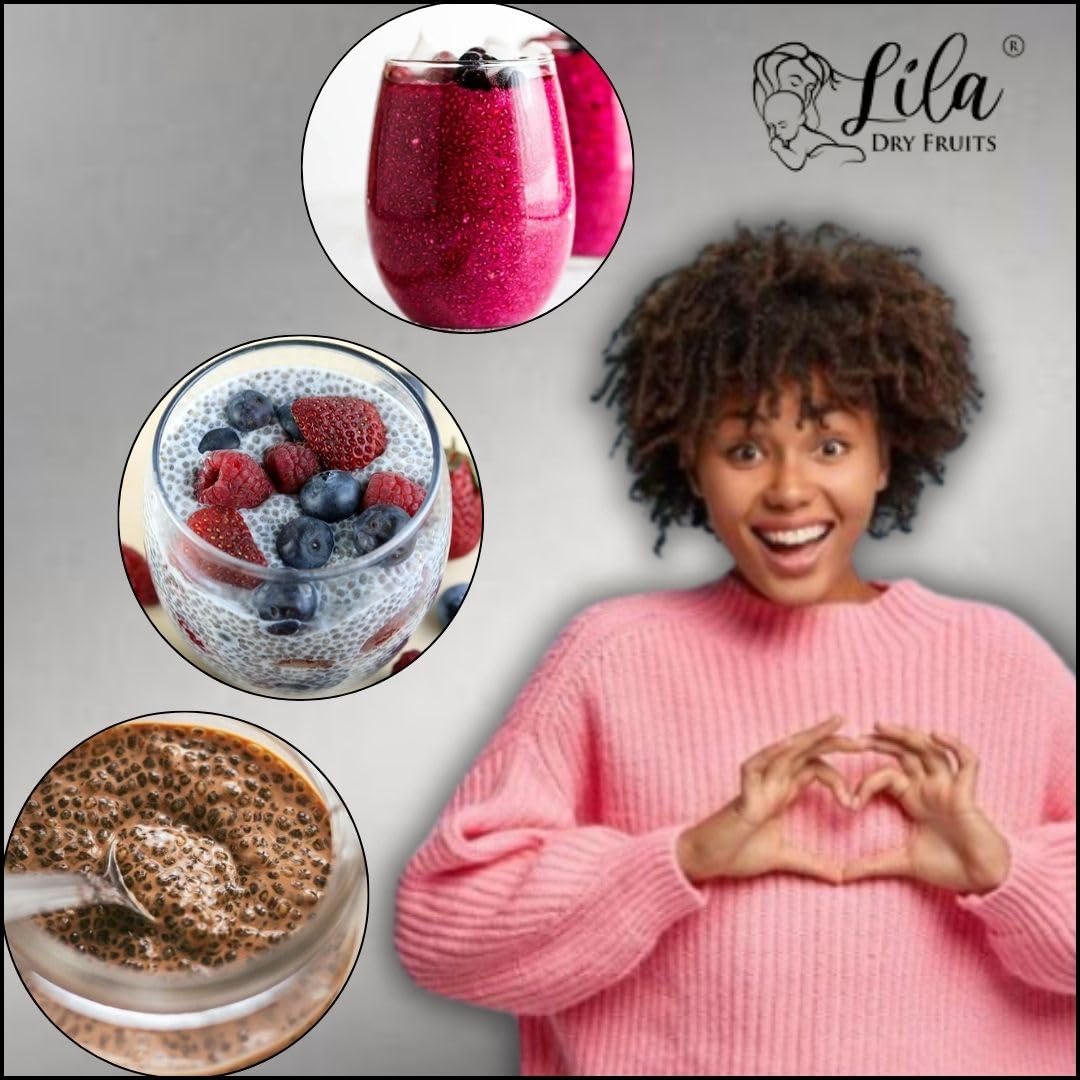 LDF Chia Seeds 100 gm | Chia Seed Ready-to-Eat Sabja Seeds High in Fiber & Omega-3 Chiya Seeds | Tukmaria Seed Ideal for Smoothies, Salads, and Snacks | Perfect for Gifting