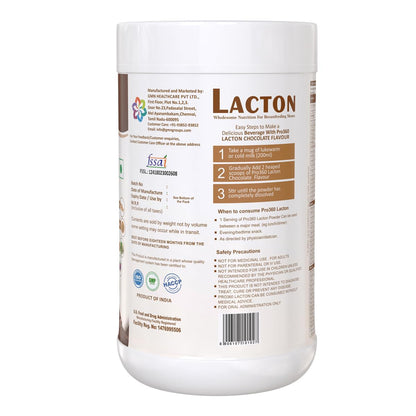 Pro360 Lacton Protein Powder for Breastfeeding, Lactating Women - Lactation Support Supplement for Mother with Herbal Extracts - Helps to Increase Breast Milk Supply - Chocolate Flavor, 200g