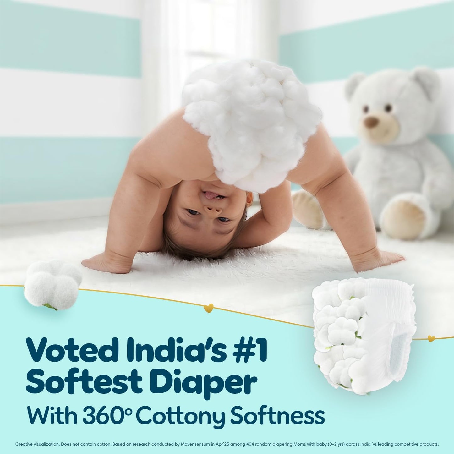 Pampers Premium Care Pant Style Baby Diapers XL 72 Count | No Marks Design | Voted India’s #1 Softest Diaper | All in 1 diaper with 360 Cottony Softness
