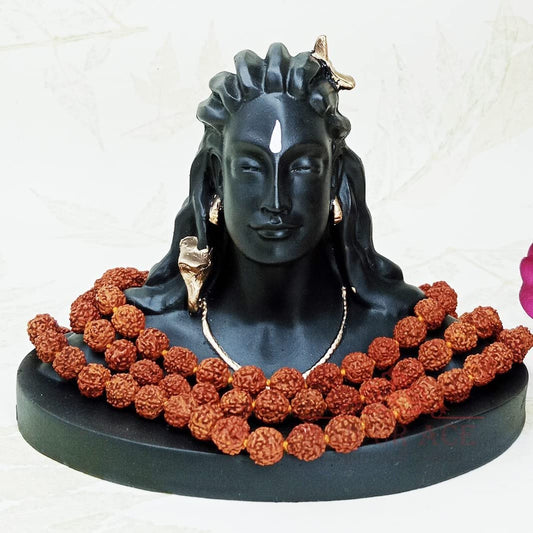 Adiyogi Shiva Statue for Car Dash Board, Pooja & Gift, Mahadev Murti, Idol, Lord Shankara Home Office Decor (Adiyogi with Rudraksha Mala), Resin