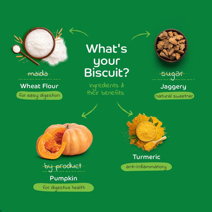 Applod Pumpkin with Turmeric Dog Biscuits for Puppies & Adult Dogs | Oven-Baked Crunchy Dog Treats Made with Real Ingredients | Healthy Training & Reward Snacks | 420g