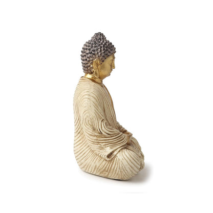 Buddha Statue | Buddha Idols for Home Decor | Showpiece | Gift Items for Home | Decorative Items for Living Room (Beige: L11xW9xH16 cm)