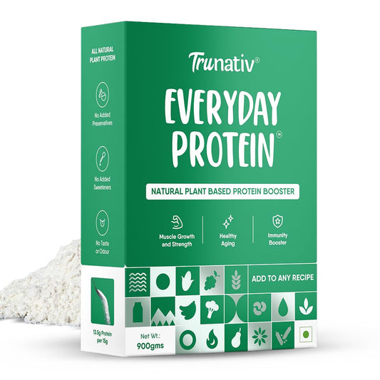 Trunativ Cookable Vegan Plant Protein Isolate| 90% Protein Per Serving | Muscle Growth & Immunity Booster | Soy & Pea Protein Powder |No Added Sugar | Higher Protein Absorption | Unflavoured 900g (Pack of 1)