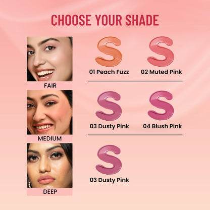 Swiss Beauty Dew It Up Liquid Blush | Dewy Finish| High Colour Payoff | Hydrating | With Vitamin E & C | Shade- 1. Peach Fuzz, 4ml