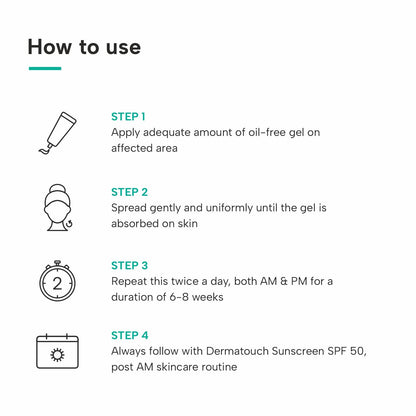 DERMATOUCH Bye Bye Acne Spot Oil-Free Gel | Pimple Removal Gel | Acne-Prone Skin | 20G