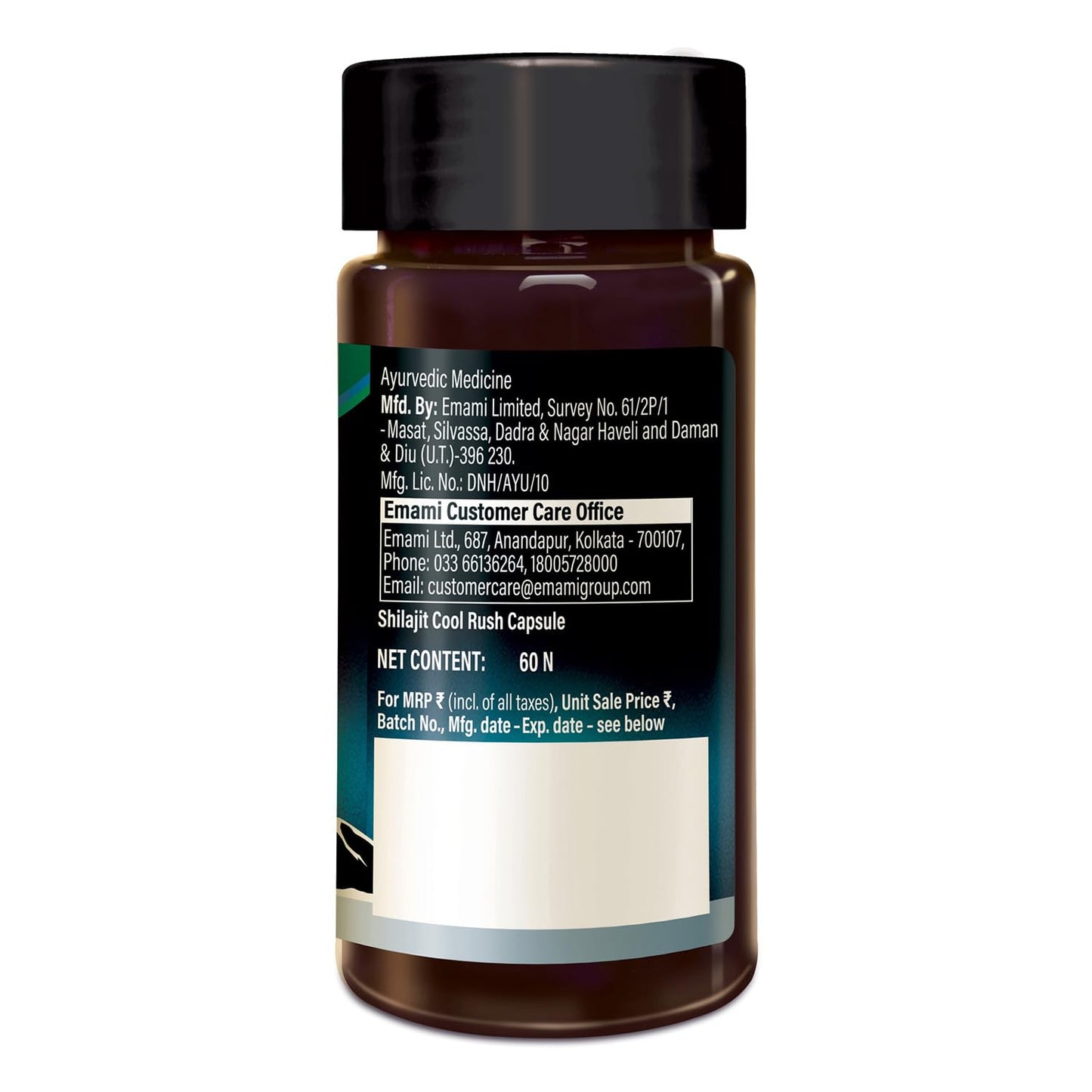 Zandu Shilajit Cool Rush Caps 60N: The 1st Ever Himalayan Shilajit with heat balancing ingredients | All Season Energy | Boost Strength & Stamina | Rich in fulvic acid