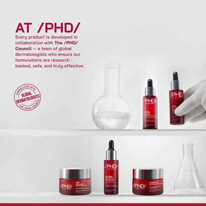 /PHD/ 0.3% Retinol Face Serum with Bakuchiol & Peptides | Retinol Serum for Face Anti Aging & Wrinkles | Night Serum for Men & Women | Reduces Fine Lines | For Younger-looking Skin | For Oily, Dry & Combination Skin | 30ml