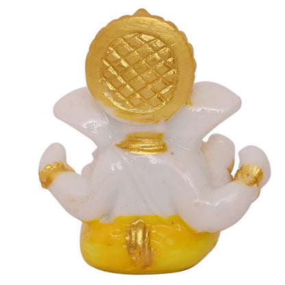 polyresin Mini Ganesh Statue Decorative Showpiece Gift Item Best for Home & Office Decor, Car Dashboard and Corporate Gift Items, Ganesh chaturthi Decoration (Mini Ganesha)
