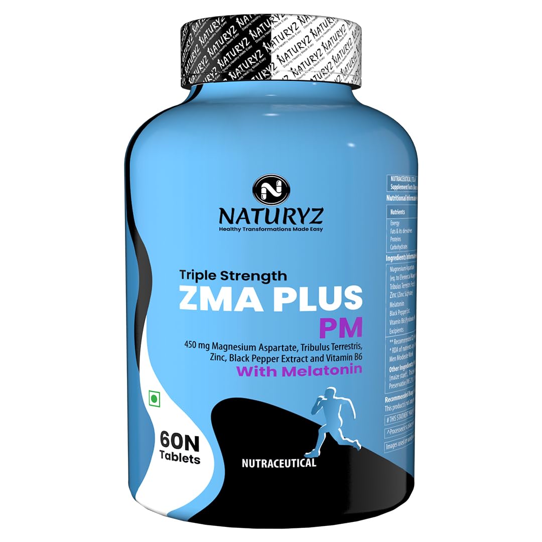 Naturyz Triple Strength ZMA Plus PM supplement bottle on a white background