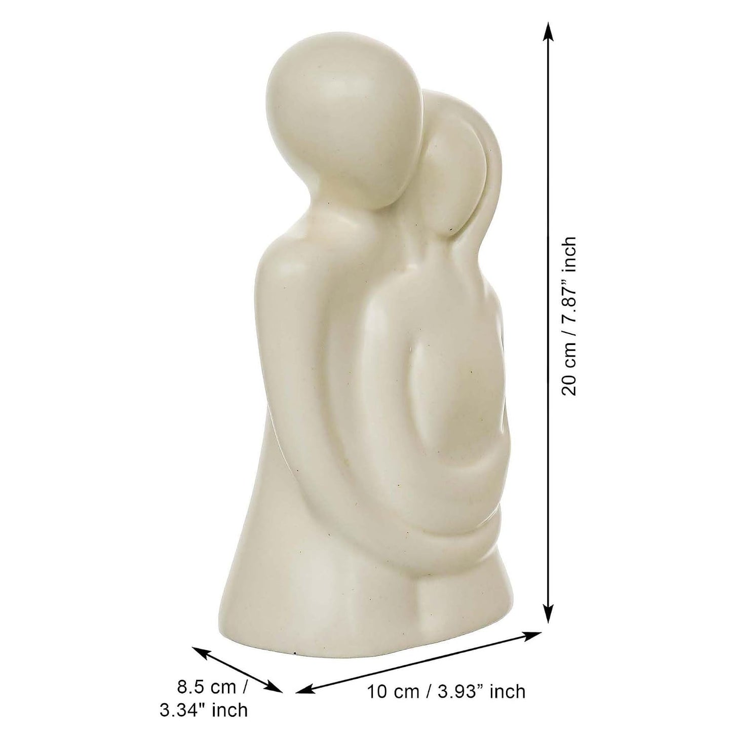 eCraftIndia Resin White Romantic Couple Showpiece| Decorative Cute Loving Couple Statue Figurines| Home Decor Items for Living Room Bedroom Hall Office| Home Decor Gifts for Anniversary Valentines Day
