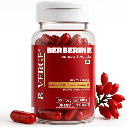 B’VERGE® Berberine Supplements 98% with Milk Thistle | Weight loss for Women & Men | Ultra Potent 600mg Supplement – Helps Maintain Healthy Blood Sugar, Cholesterol, and Supports PCOS Care (60 Capsules (Pack of 1))