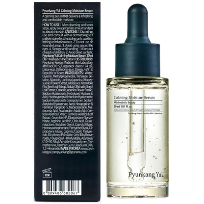 [PKY] Pyunkang Yul Calming Moisture Serum Instantly Soothes Sensitive Skin, Strenghtens Moisture Barrier with Ceramide, 2 types of Peptides, Vegan, Korean skincare (30ml)