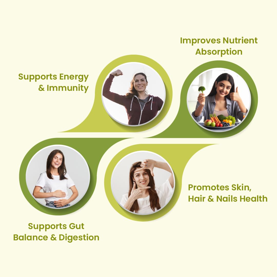ZEROHARM Multivitamin+Probiotics for Men & Women | Plant-Based Daily Supplement with 25 Probiotic Strains | Boosts Immunity, Energy & Digestion | Whole Food Multivitamins & Minerals | 60 Veg Capsules